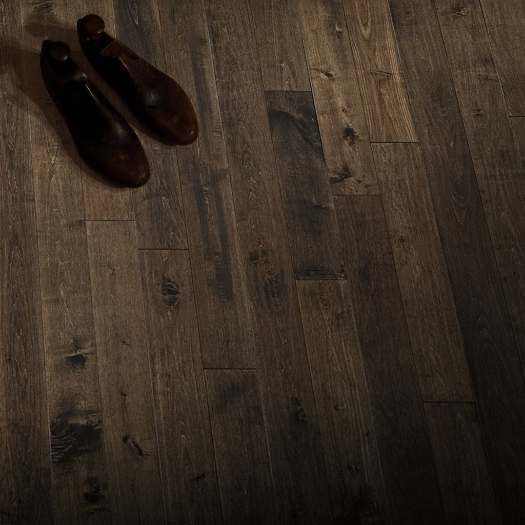 Woodhouse, Parkland, Hennepin Maple Wood Floor with with anitque shoe forms