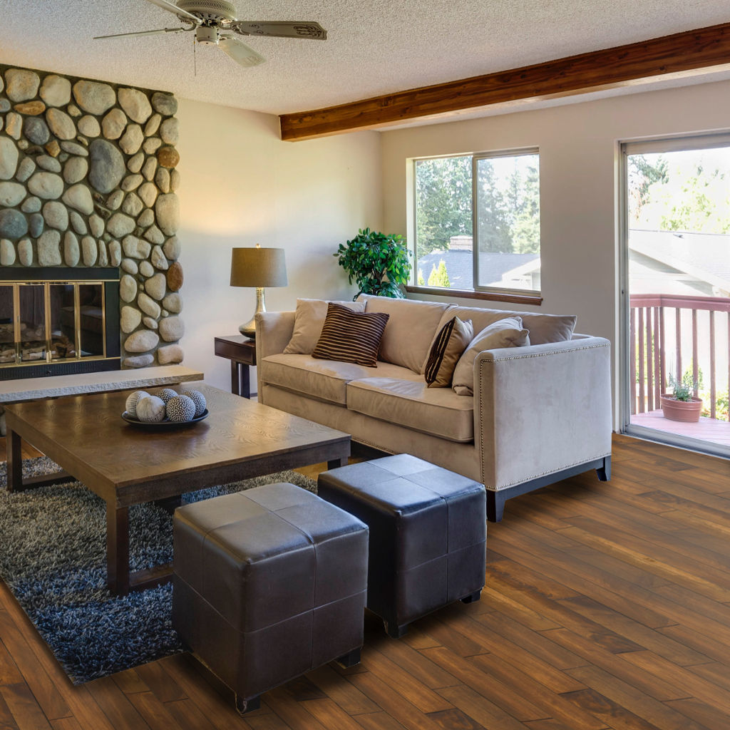 Woodhouse, Madrid Iberian Plank, Solid Wood Floor shown in a living room