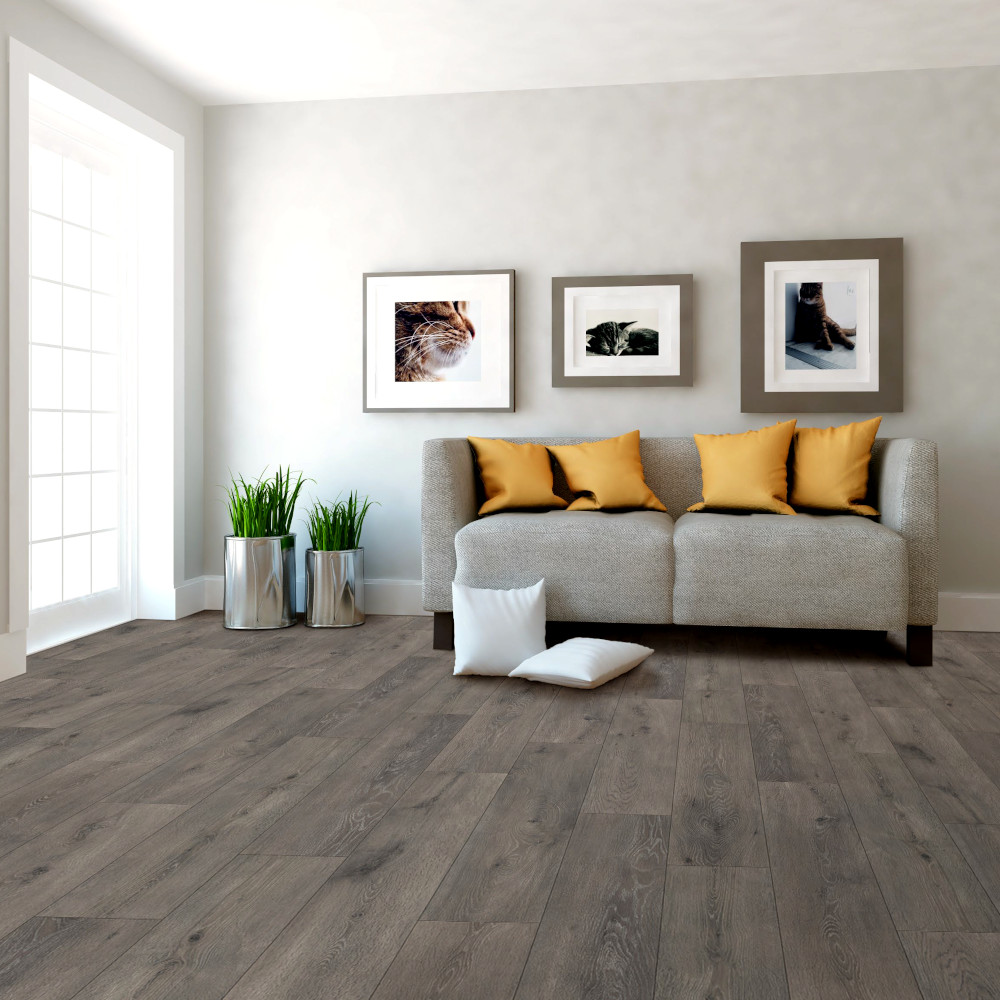 WoodHouse Pacific Winds Preserve laminate flooring shown in a living room